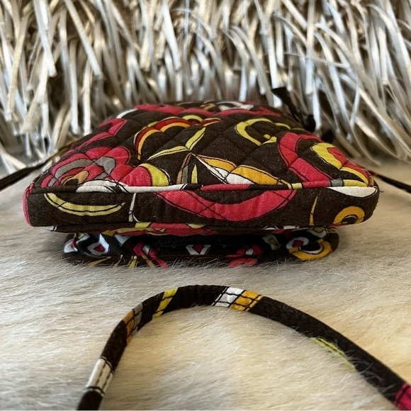 VERA BRADLEY Puccini Velcro Mini Hipster Crossbody Brown Yellow Orange Floral - Picture 12 of 14